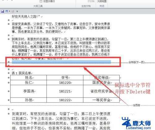 word最后一页分节符怎么删除 Word中去除分节符和分页符的操作