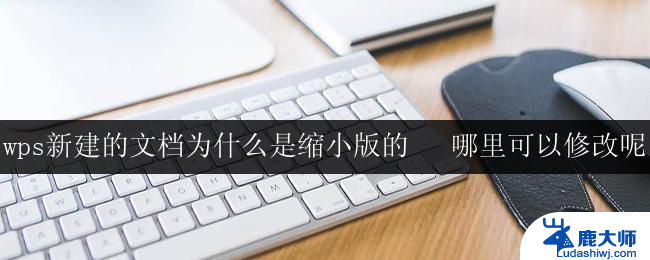 wps新建的文档为什么是缩小版的   哪里可以修改呢 如何修改wps新建文档的缩小版