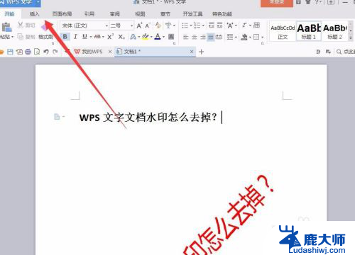 wpsword怎么去掉水印 如何在WPS文字文档中去掉水印