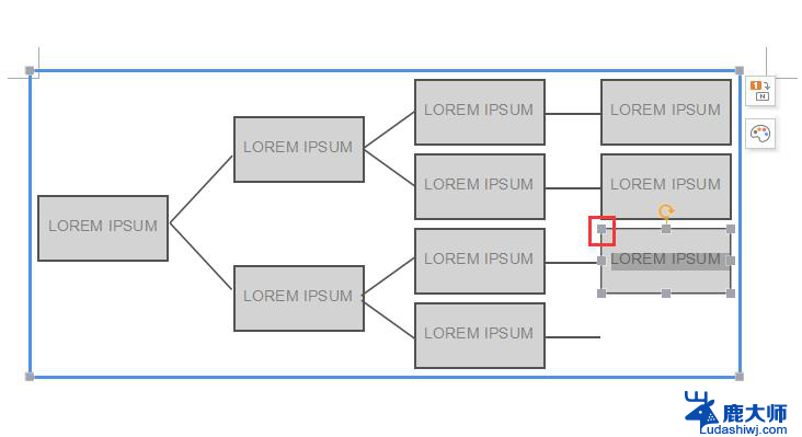 wps在一个组织结构图里如何添加或删减某一个方框 在wps组织结构图中删除一个方框的步骤