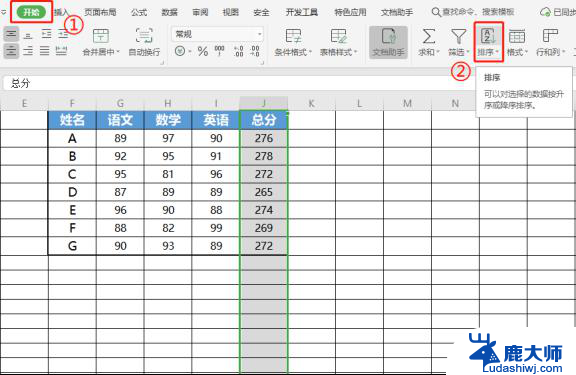 wps如何对表格数据进行排序 wps表格怎么对数据进行排序